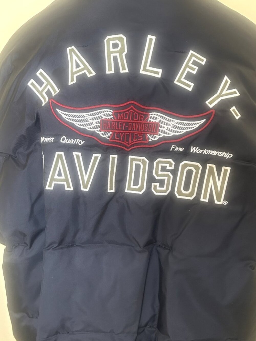 Harley Davidson Puffer Down Motorcycle Jacket Reversible,SZ XXL, Black